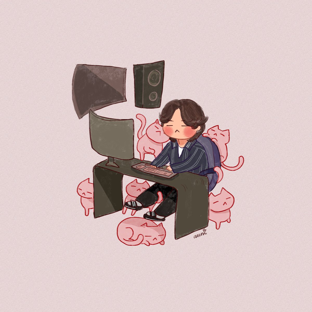 owknees's tweet photo. yoongi and his cat stickers https://t.co/u6fvYWP6Ko