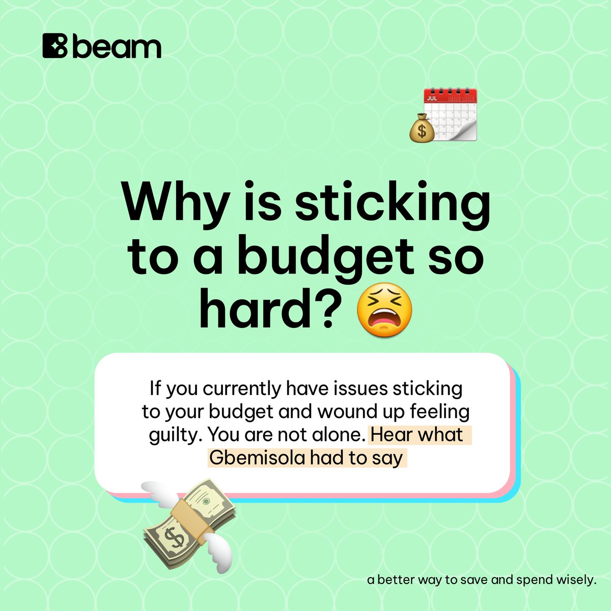 beam__ng's tweet photo. Finding it hard to budget? 
Beam got you covered. 😉
Our algorithm will make sure you stay within your plan.

#beam #beamthursday #budget #spending #naijafintech #tbt #nigerian #africa #startups #nigerianfintech #thursday #moneyplans https://t.co/qxRyaoXmx1