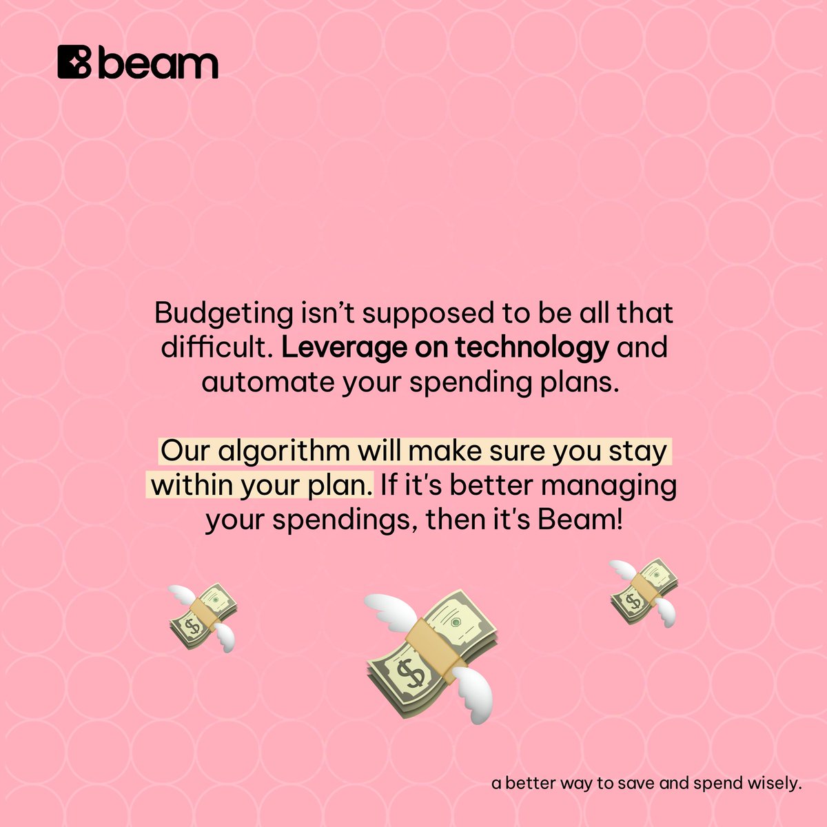 beam__ng's tweet photo. Finding it hard to budget? 
Beam got you covered. 😉
Our algorithm will make sure you stay within your plan.

#beam #beamthursday #budget #spending #naijafintech #tbt #nigerian #africa #startups #nigerianfintech #thursday #moneyplans https://t.co/qxRyaoXmx1