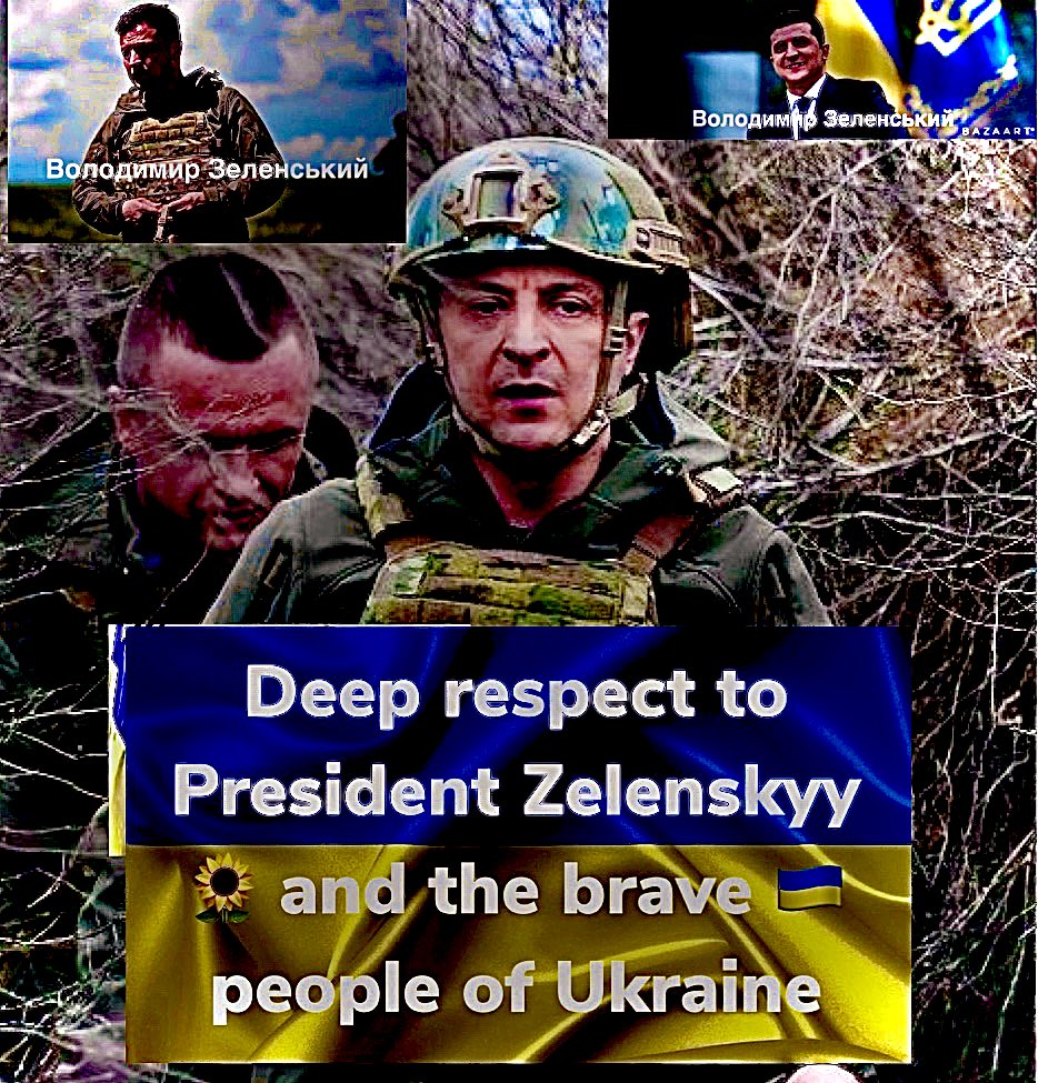 Deep respect to President #Zelenskyy and the brave people of #Ukraine #StandWithUkraine️ 🌻🇺🇦❤️🇺🇳