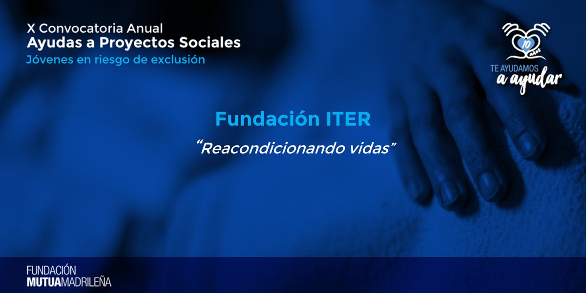FundaciónMutuaMad (@fundacionmutua) on Twitter photo “Reacondicionando vidas” es una iniciativa de <a href="/FundacionIter/">Fundación Iter</a>. Gracias a nuestras #AyudasFundaciónMutua, realizarán en Madrid un proyecto dirigido a aumentar la empleabilidad de jóvenes en riesgo de exclusión con talleres y prácticas profesionales. “Reacondicionando vidas” es una iniciativa de <a href="/FundacionIter/">Fundación Iter</a>. Gracias a nuestras #AyudasFundaciónMutua, realizarán en Madrid un proyecto dirigido a aumentar la empleabilidad de jóvenes en riesgo de exclusión con talleres y prácticas profesionales.