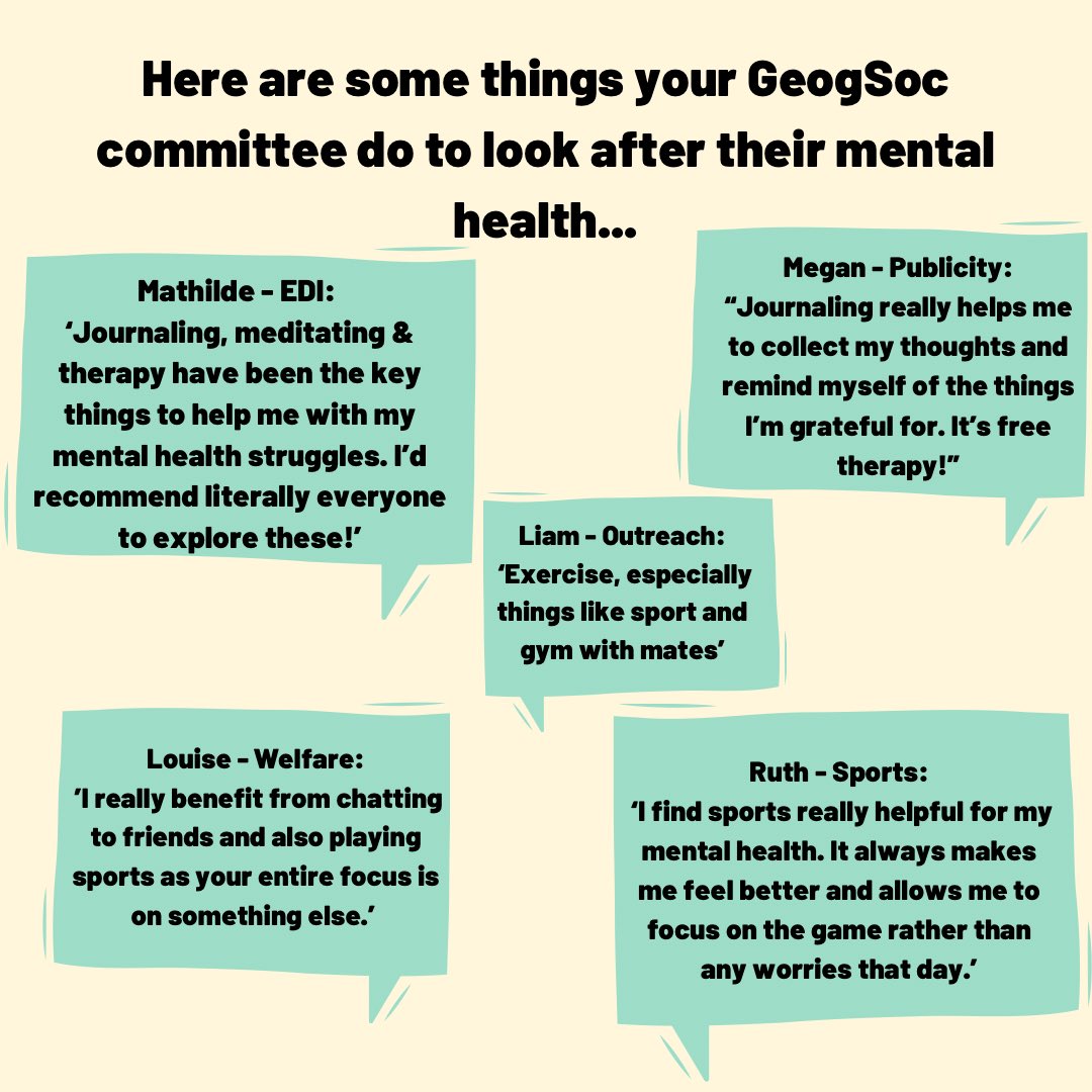 NottsGeogSoc's tweet photo. This is how some of your committee members look after their mental health at uni💙 https://t.co/idEN3eLcAV