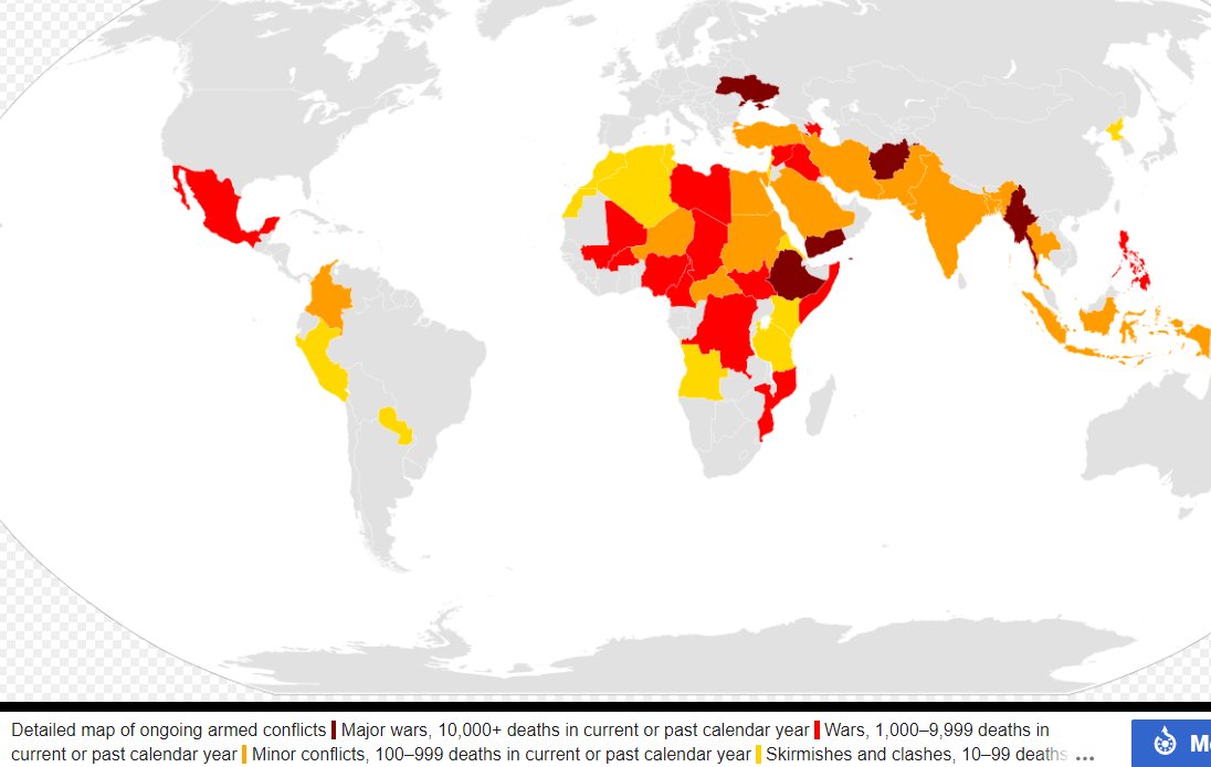 MatiGreenspan's tweet photo. A map showing all current ongoing armed conflicts. https://t.co/Pz5SQHzyV0