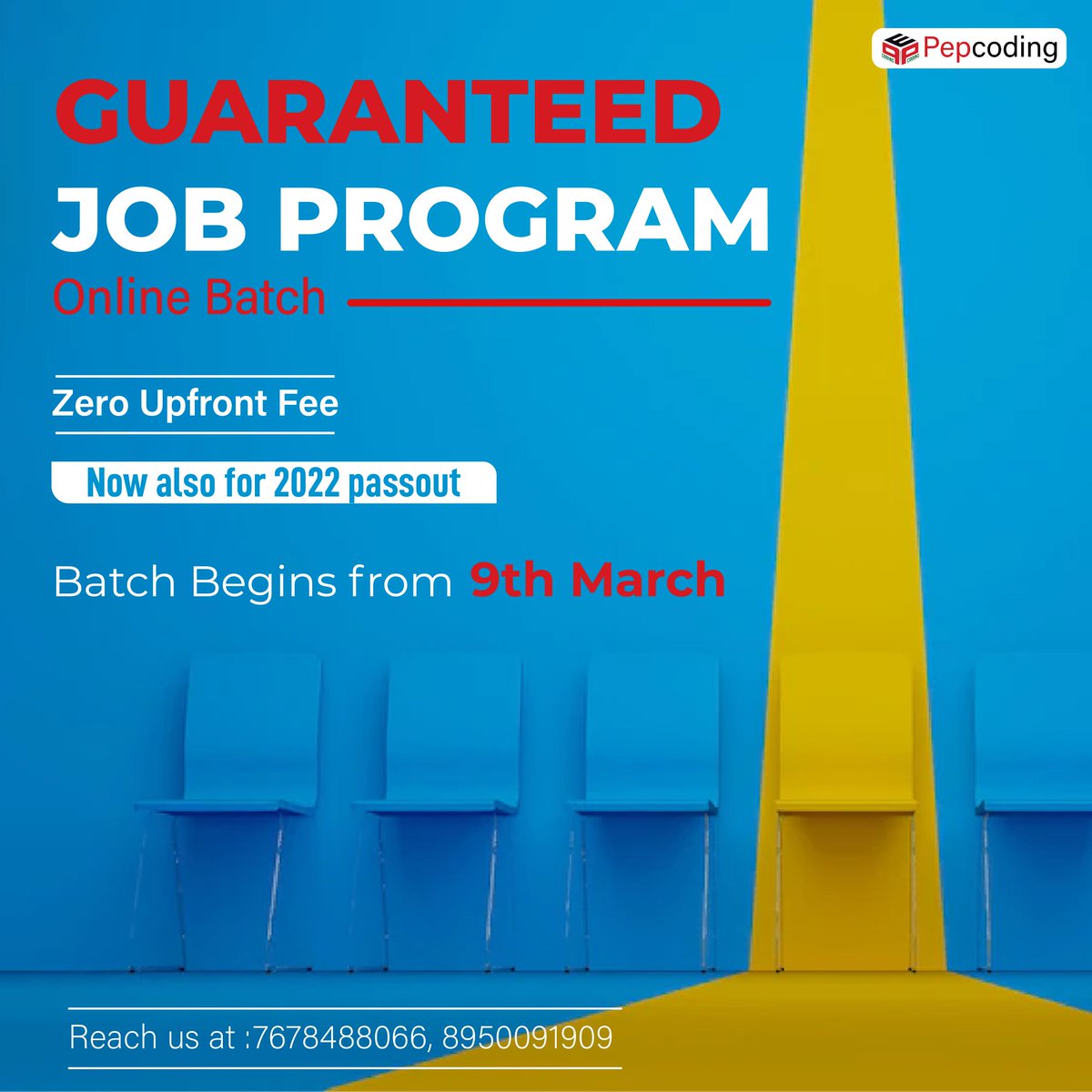 PepCoding's tweet image. ✅ New Batch beginning from 9th Mar’22.
✅ ZERO Upfront Fee.
✅ Now also for 2022 passout
Get your career moving and grooving with our Guaranteed Job Program. 🙌
📌 Fill the Google form to enroll - lnkd.in/ec9fBX7Y
#getjob #guaranteedjob #enrollnow #bestopportunity