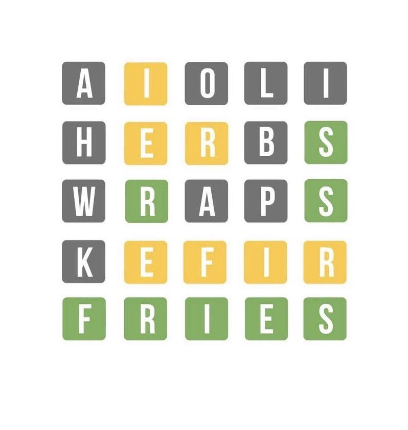 FRIES – A five letter word you haven't yet tried on Wordle. You're welcome. 
#fries #wordle #naturallyfastfood