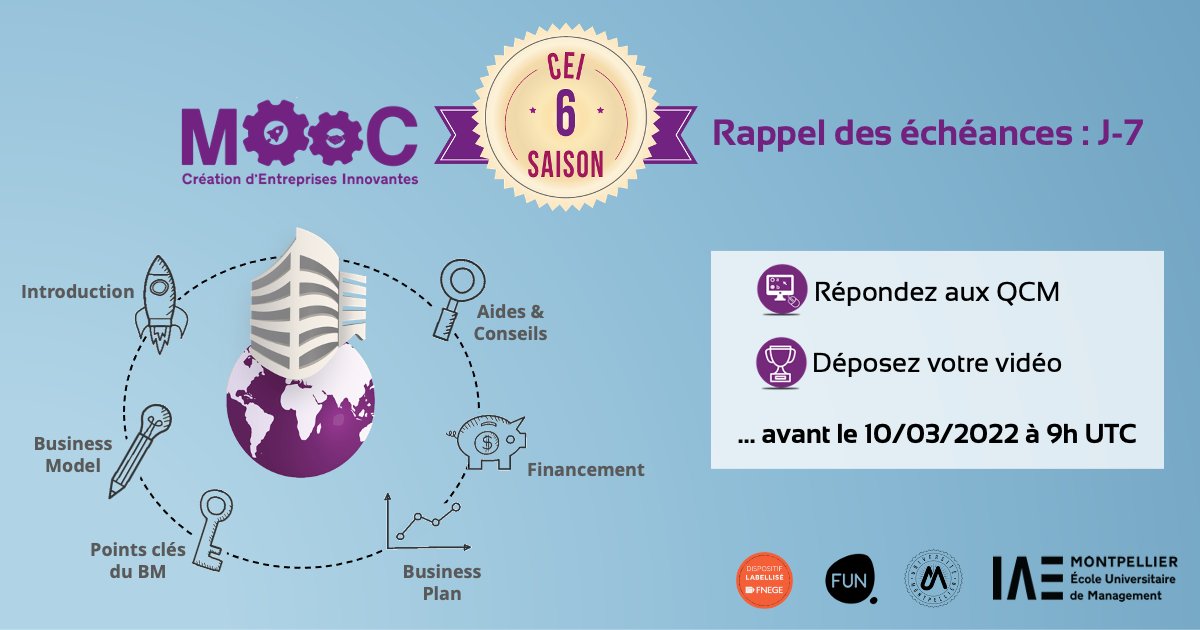 🔜 Dernière ligne droite pour participer au jeu concours 🏆 et répondre aux QCM 🔣 L’échéance est la même pour les 2: vous avez jusqu’au 10 mars à 9h UTC !
Ce fut un plaisir de partager cette expérience avec vous ☺️ 
Nous avons hâte de découvrir vos projets en vidéos 🎥