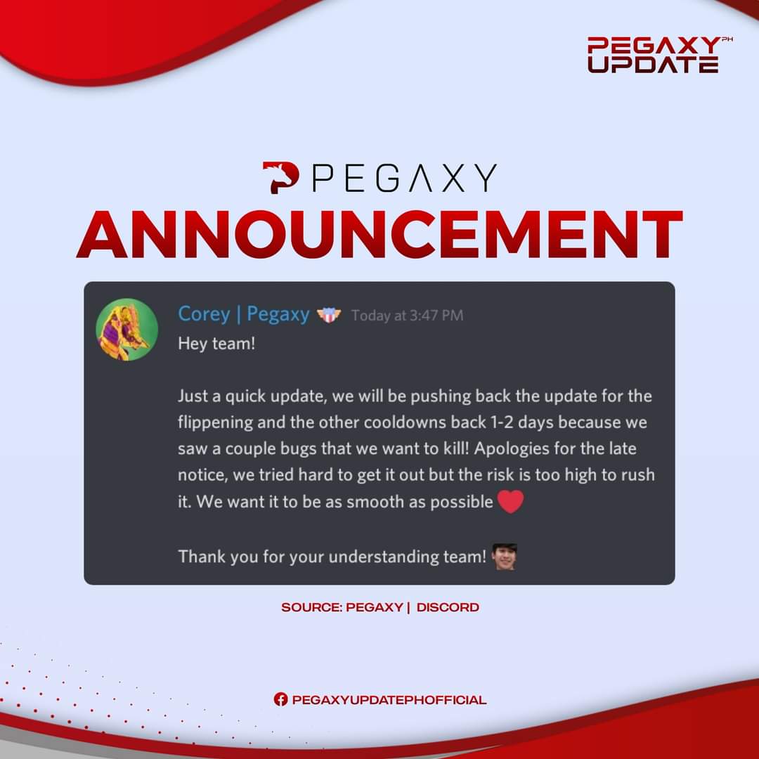 AzGuildGaming's tweet photo. “We want it to be as smooth as possible”.
#pegaxy #pegaxyupdate #az #azguild #nft #playtoearn https://t.co/mBTv1NFk1v