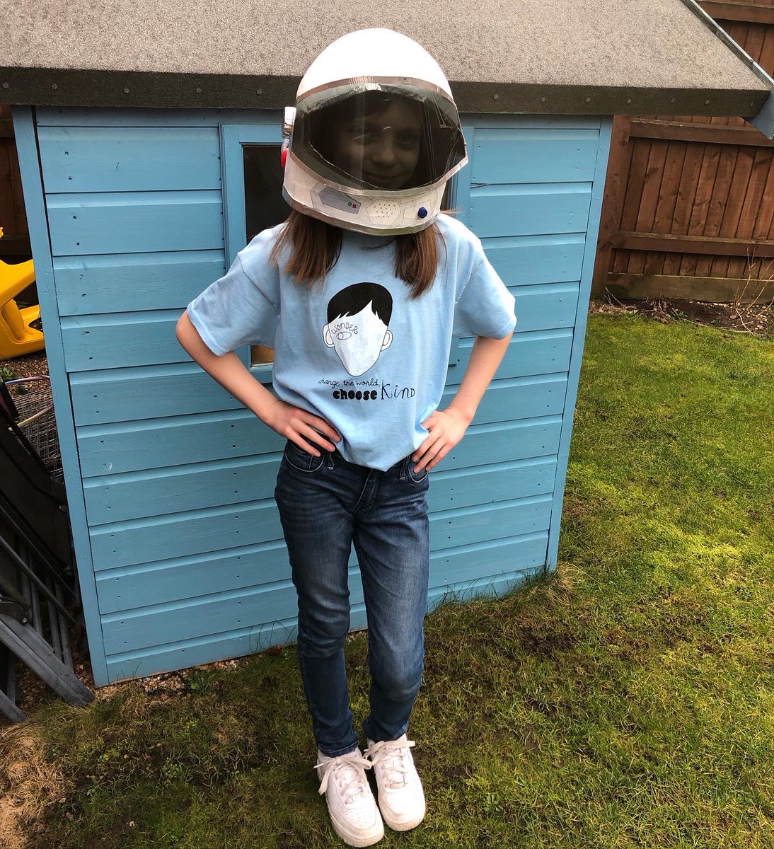 Yellowbellyrock's tweet photo. Just a few for World Book Day. My children love the book Wonder by @RJPalacio and the movie so we’ve re-used the papier-mâché helmet I made a few years ago and painted a few more #kindnessrocks to hide after school. #choosekind https://t.co/VK3EVMVj6N