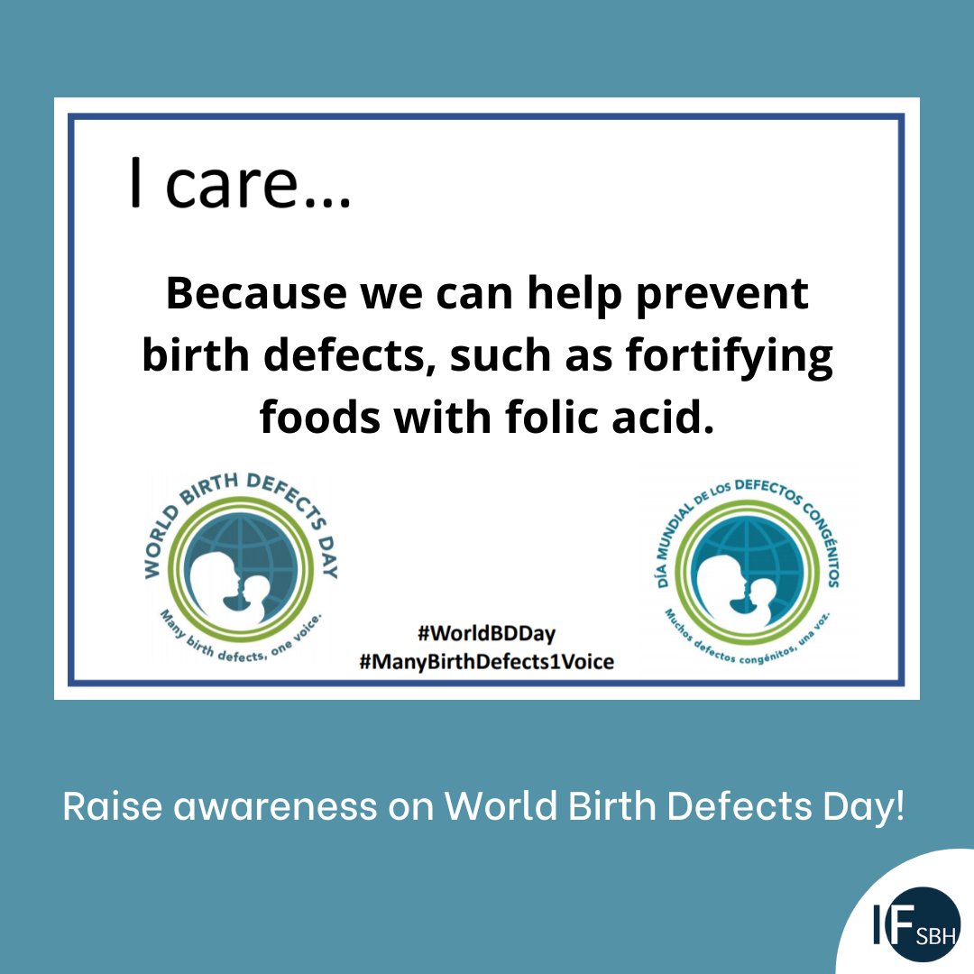 The World Health Organisation recommends taking a daily #FolicAcid supplementation of 400mcg for at least 12 weeks before conception. 
#WorldBDDay #ManyDefects1Voice <a href="/WHO/">World Health Organization (WHO)</a>