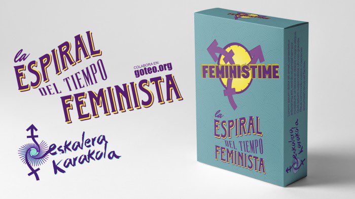 laEkka's tweet photo. ¡Ya está aquí #Feministime: la espiral del tiempo feminista!
Un juego de cartas ilustradas con hitos de nuestra genealogía para ordenar cronológicamente (¡y para sostener económicamente a la Ekka!)

https://t.co/rVAskPMNxk https://t.co/nOO615IwyT