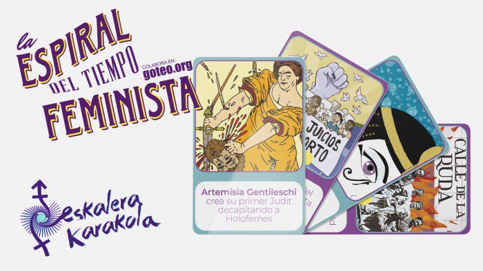 laEkka's tweet photo. ¡Ya está aquí #Feministime: la espiral del tiempo feminista!
Un juego de cartas ilustradas con hitos de nuestra genealogía para ordenar cronológicamente (¡y para sostener económicamente a la Ekka!)

https://t.co/rVAskPMNxk https://t.co/nOO615IwyT