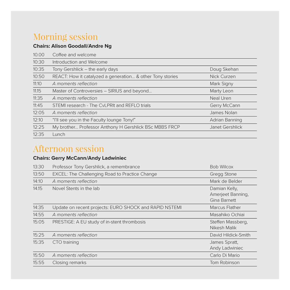 We now have a programme for the Prof. Tony Gershlick tribute meeting on the 12th March from 10:30-16:00

You can join in person <a href="/uniofleicester/">University of Leicester</a>, or virtually, both options are free

We would love for you to join and honour a treasured colleague and friend

bit.ly/ProfGershlickT…