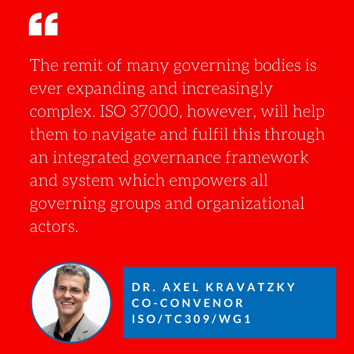 axelkravatzky's tweet photo. #ISO37000 Governance of organizations - Guidance - reduces complexity and costs through #integratedgovernance framework  - thanks to my co-convenor  @DrVictoriaHurth and all colleagues @iso37000  more here https://t.co/99GjZn3bdc  @isostandards #ESG, #corpgov, https://t.co/QoxBHUgM3M