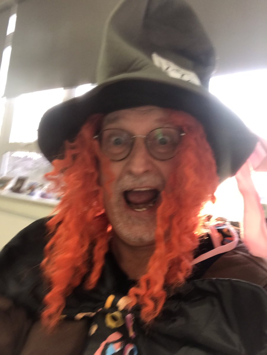 RedbridgePS's tweet photo. Mr Davies or is it the Mad Hatter…Celebrating World Book Day. https://t.co/bAwN5wFe2A