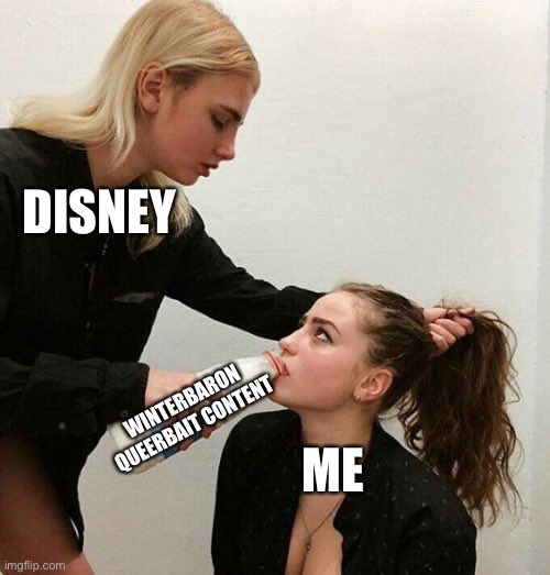 Winterteacup23's tweet photo. Ugh yes queerbait me harder in the Thunderbolts Disney. Throw me a yearning glance here, a soft touch there, a line that might be interpreted the gay way occasionally… I’ll eat my queerbait food and give you muy money I promise
#Winterbaron #BuckyZemo https://t.co/FcWoQIYefs