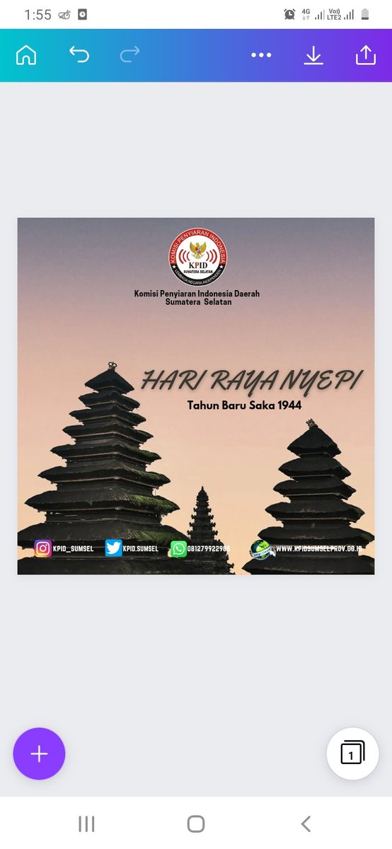 KPID Sumatera Selatan mengucapkan Selamat Hari Raya Nyepi Tahun Baru Saka 1944.