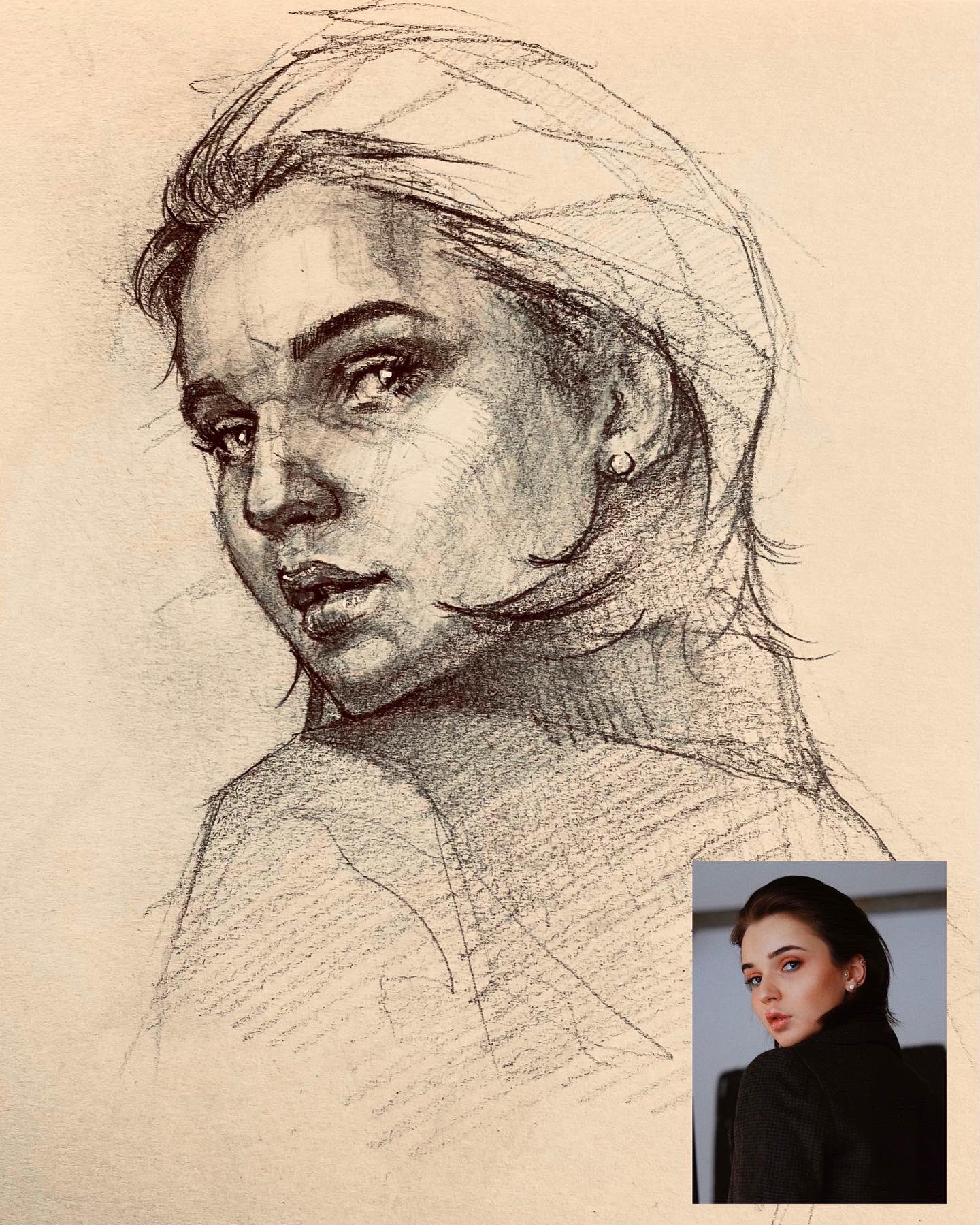 人物画 よっしー先輩 Yoshi 髪の毛を立体的に描けるようになるコツは ヨシメソ 人物画 イラストの描き方 デッサン T Co 66nibahki9 T Co Owpjopbini Twitter