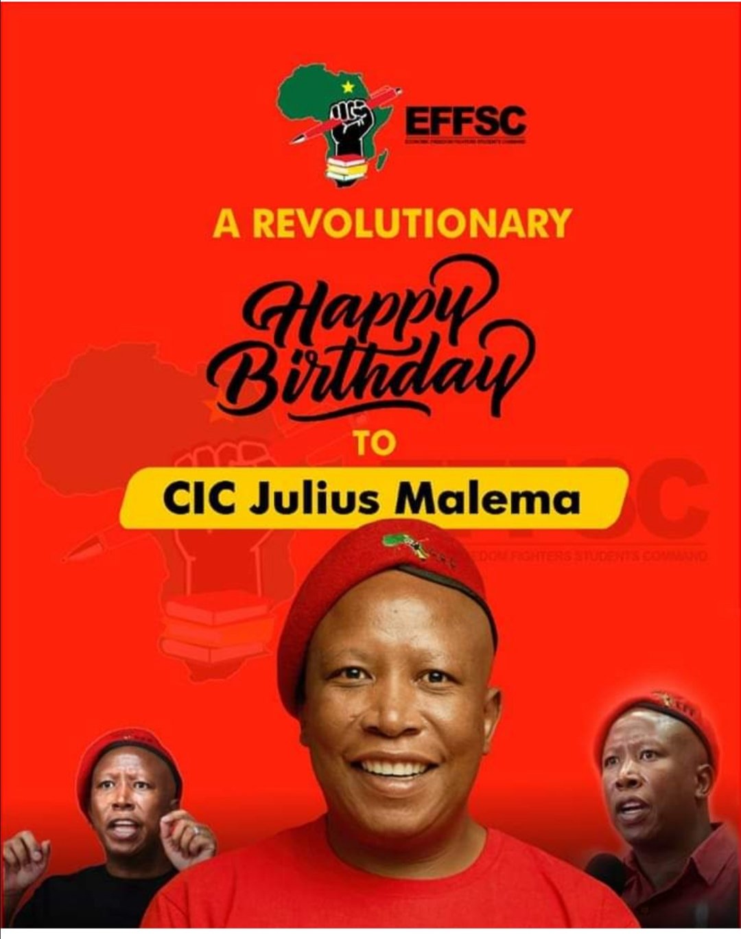 Happy birthday to cic Julius malema 