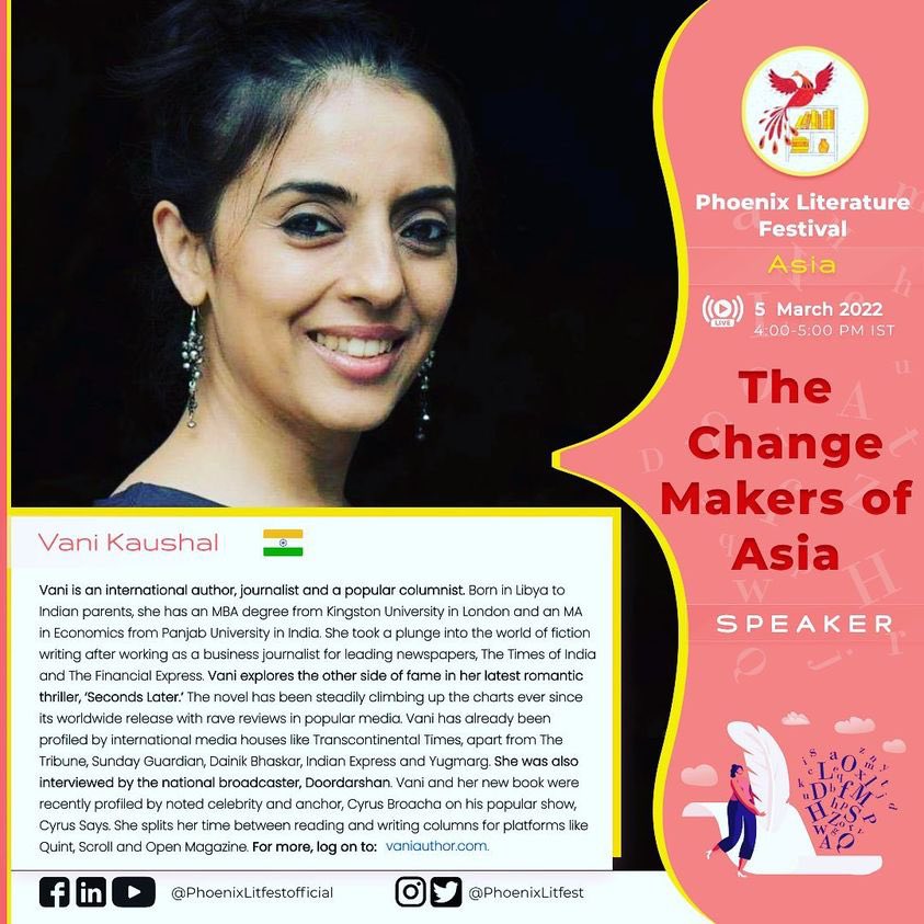 iamvanikaushal's tweet photo. Delighted to be a part of the Asian ed. of the @PhoenixLitfest
I’d be sharing the virtual stage with @ShaNacino (Philippines) & Ganesh Lath (Nepal)
Session: Asia’s rise to dominance in English Literature.
5th Mar 4-5 PM
FB Live:@phoenixlitfestofficial
@VPBooks
#plfasia https://t.co/52904LLWzg