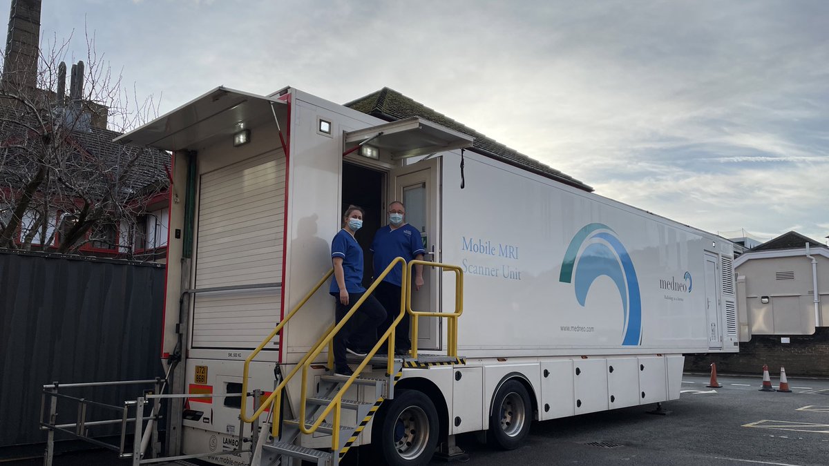 The replacement of our 3T MR scanner begins with the arrival of a mobile MR scanner this week <a href="/RJAH_NHS/">RJAH Orthopaedic Hospital</a> Thank you to <a href="/EstatesRjah/">RJAH Estates Facilities</a> for your support in siting ‘Bertha’ #radiographers #nhs