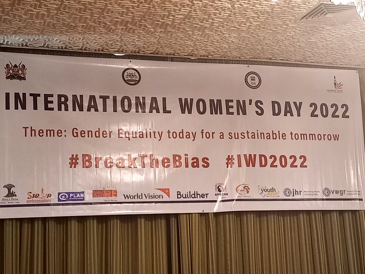 #BreakTheBias #IWD2022 For a long time Gender inequality has been the undoing of our time,Righting the wrongs in Gender Inequality is a format for breaking the bias.
<a href="/austexanywhere/">Robyn T. Emerson</a> @adera_betty <a href="/fidakenya/">FIDA-Kenya</a> <a href="/PlanKenya/">Plan International Kenya</a> <a href="/NMS_Kenya/">Nairobi Metropolitan Services, NMS</a> <a href="/faith_nashipae/">Faith Nashipae, HSC</a> @faithmwende9151