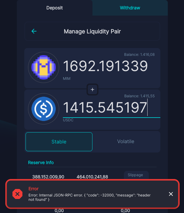 RbnaTweet's tweet photo. @solidlyexchange a lot of bugs... please fix them! https://t.co/rfbd7TLuHm