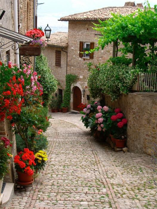 Cobblestone Street, Montefalco, Italy #CobblestoneStreet #Montefalco #Italy elenacole.com