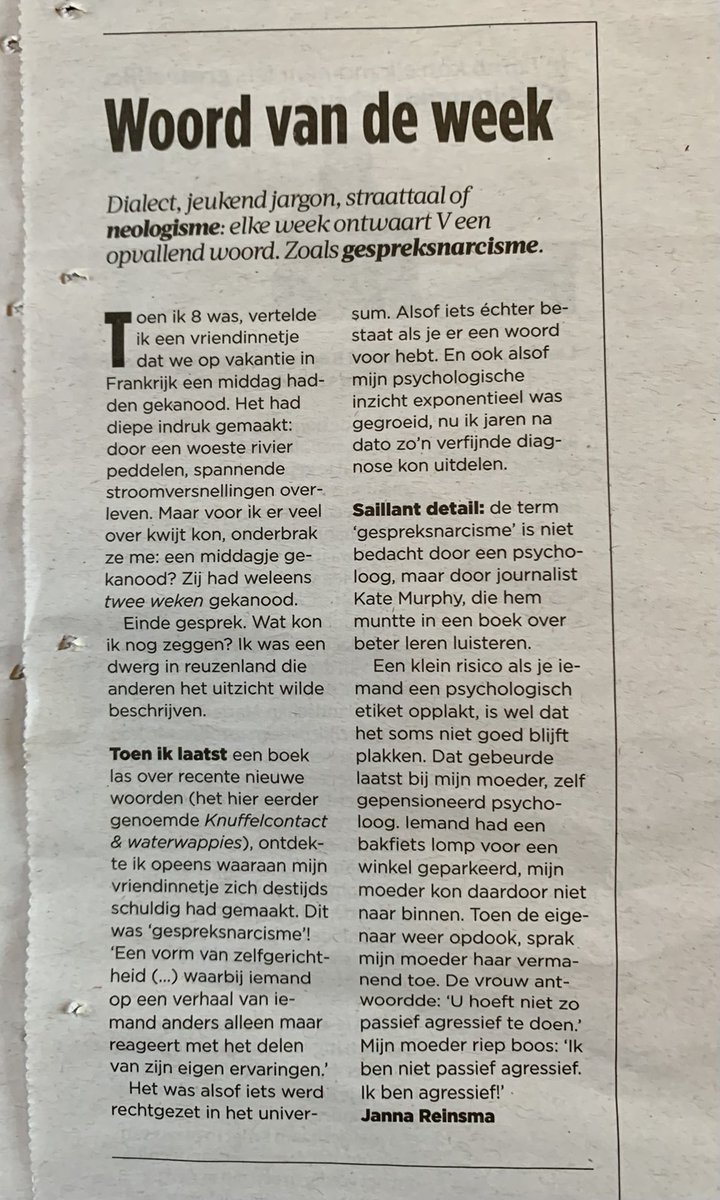 woord van de week: gespreksnarcisme