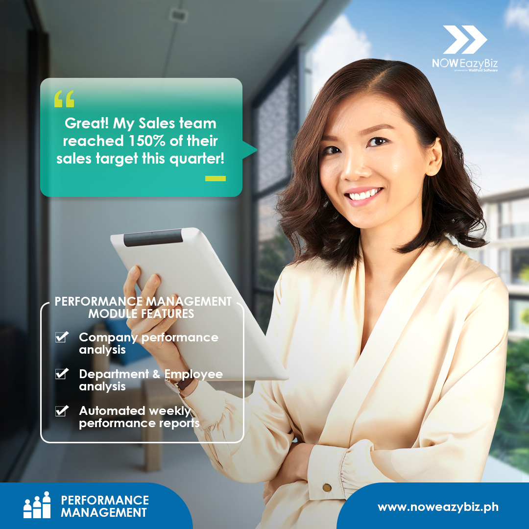 NOWCORPORATION's tweet photo. Assess your team's performance with eaz with NOW EazyBiz' Performance Management Module. Streamline your team assessment REMOTELY with just your smart device! 📲. Sign up NOW at https://t.co/hWfOxSFktM to try it out for 30 days FREE! 😮 #automation #WorkBetterNOW #management https://t.co/CLlsdixrkU