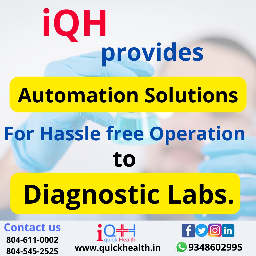 IqhLtd's tweet photo. Manage your day-to-day activities with centralizing IQH diagnostic automation solutions.
Visit Us:
https://t.co/iU8TnwDzv9
Call Us: 08045452525 /8046110002
WhatsApp :9348602995
 #quickhealth #automation #diagnostic  #doctors #patients #laboratoryautomation #hospitals #healthcare https://t.co/qWol77JToa
