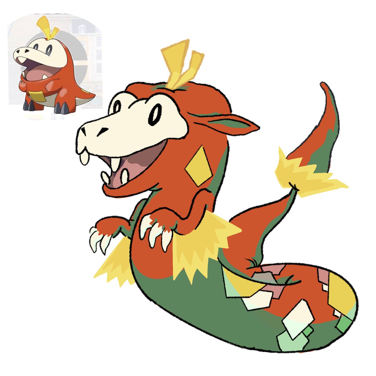 z00btv's tweet photo. based off of a Cuélebre, a rattlesnake, and a pepper, this homie is fire/grass https://t.co/dwlJmIyw8B