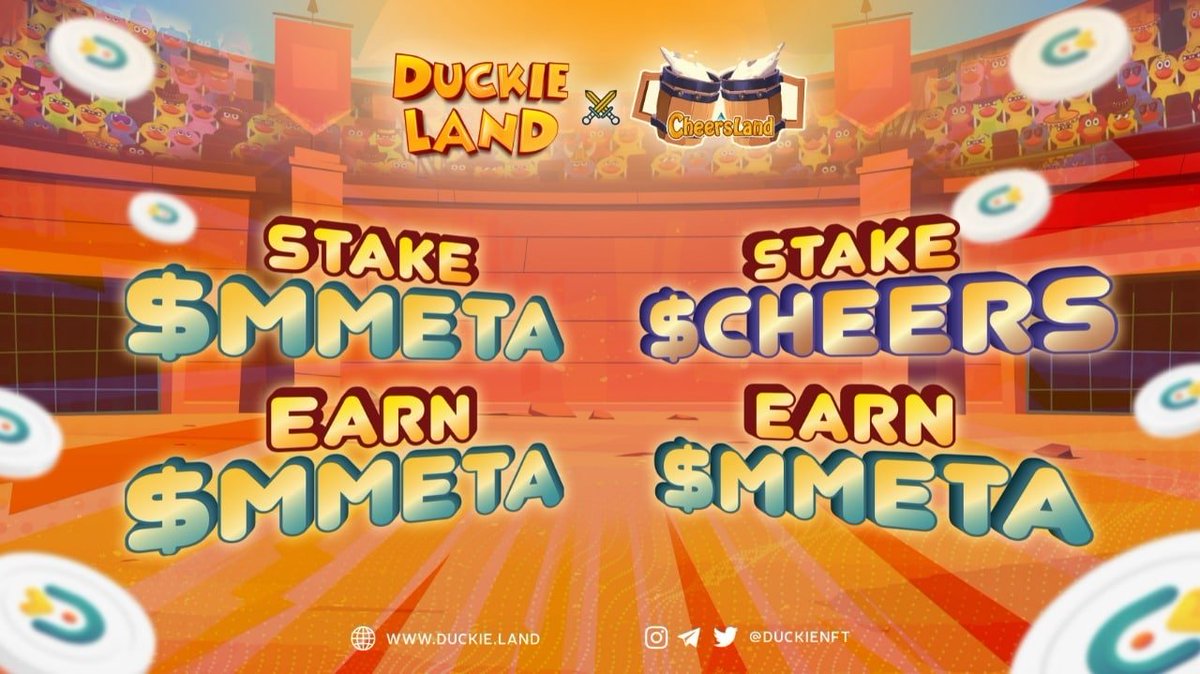 🎊 STAKING COMING SOON 🎊

🥳 We're deploying STAKING with our beloved partner, <a href="/cheers_land/">CheersLand | #RWA #DePIN</a>, who always believes and support us! They choose to #StandWithDuckie!

✨ STAKE $MMETA - EARN $MMETA
✨ STAKE $CHEERS - EARN $MMETA
🚀 APR: 40%-1000%+

💖 Details will be coming soon!