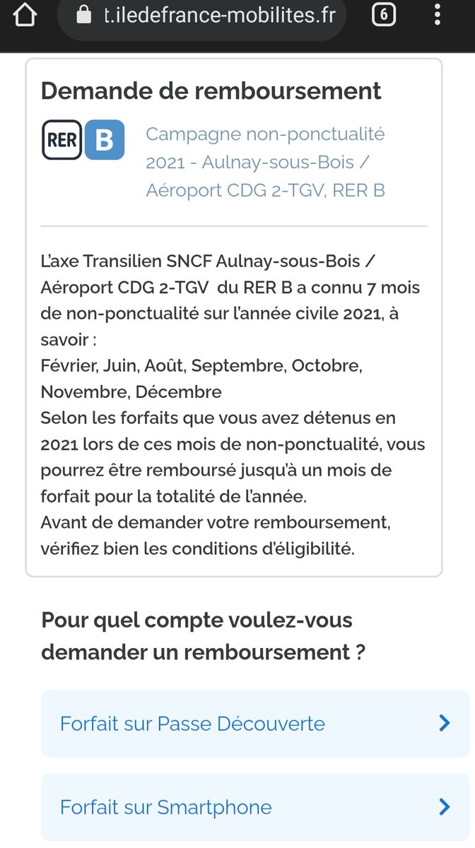 Chachatny's tweet photo. @IDFmobilites Bonjour, faisant le trajet Vincennes- parc des expositions et détentrice d'un pass annuel, je suis éligible au remboursement. Mais votre site ne me propose qu'un remboursement avec le pass découverte ou forfait smartphone. Et rentrer ma date de naissance ne fonctionne pas. Help? https://t.co/4K7rawg43F