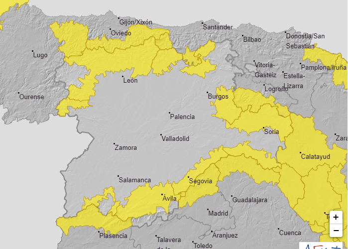 Recuerda que hay aviso amarillo de <a href="/AEMET_CyL/">AEMET_CastillayLeon</a> por nevadas en todas las provincias de #CastillayLeón excepto Valladolid durante la jornada de hoy. Además, también se prevén fuertes rachas de viento en las provincias de Ávila, Salamanca, Segovia y Soria. #FMA