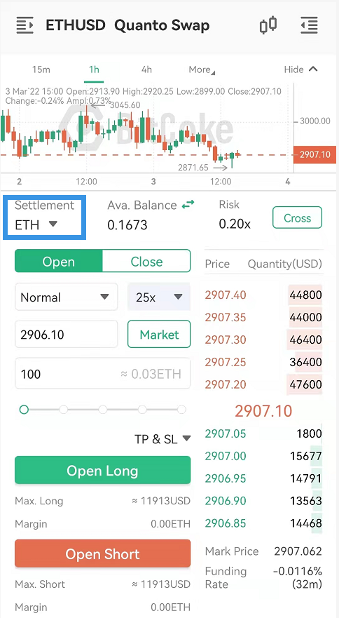 BitCokedotcom's tweet photo. #Quantoswap crash course 1⃣

What is Settlement Coin ❓

The margin coin you assign for contract trading. #BitCoke supports 3 margin coin - BTC, ETH and USDT 

🔸In pics,  #ETH as Settlement coin and leverage short LUNA, and long ETH➕AVAX 

🔸Profits &amp; losses settled in ETH https://t.co/Sp5icf90yu
