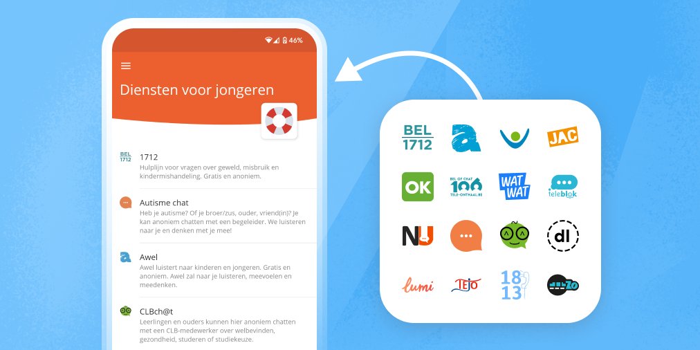 Diensten voor jongeren vind je vanaf nu rechtstreeks in de Smartschool App.🧡