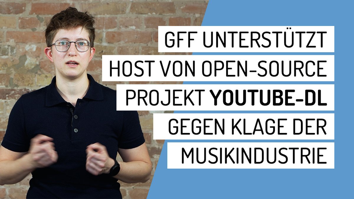 Felix Reda (@senficon) on Twitter photo Die Musikindustrie will das #OpenSource-Tool #youtube-dl verbieten. Der Versuch, das @GitHub-Repository zu sperren schlug fehl, jetzt haben sie den Hoster <a href="/ubernauten/">uberspace.de</a> verklagt. Wir von <a href="/freiheitsrechte/">Freiheitsrechte.org - GFF</a> unterstützen die Abwehr dieser Klage! youtube.com/watch?v=FQpRM6… Die Musikindustrie will das #OpenSource-Tool #youtube-dl verbieten. Der Versuch, das @GitHub-Repository zu sperren schlug fehl, jetzt haben sie den Hoster <a href="/ubernauten/">uberspace.de</a> verklagt. Wir von <a href="/freiheitsrechte/">Freiheitsrechte.org - GFF</a> unterstützen die Abwehr dieser Klage! youtube.com/watch?v=FQpRM6…