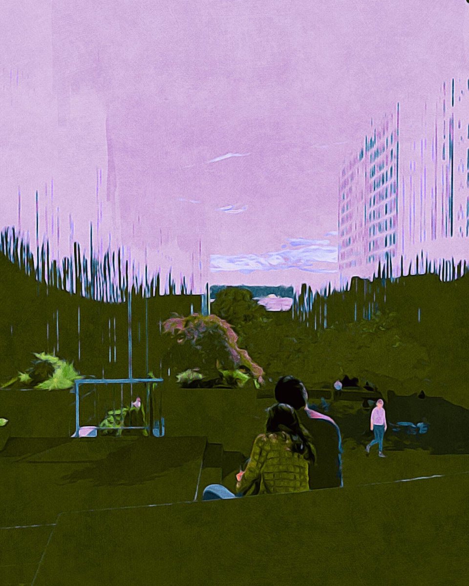Ctavispost's tweet photo. Stuck indoors all day with a wracking migraine, so when the pain and nausea subsided, I made this, based on a photo from the harbor steps in downtown #Seattle https://t.co/l2eySQd2xq