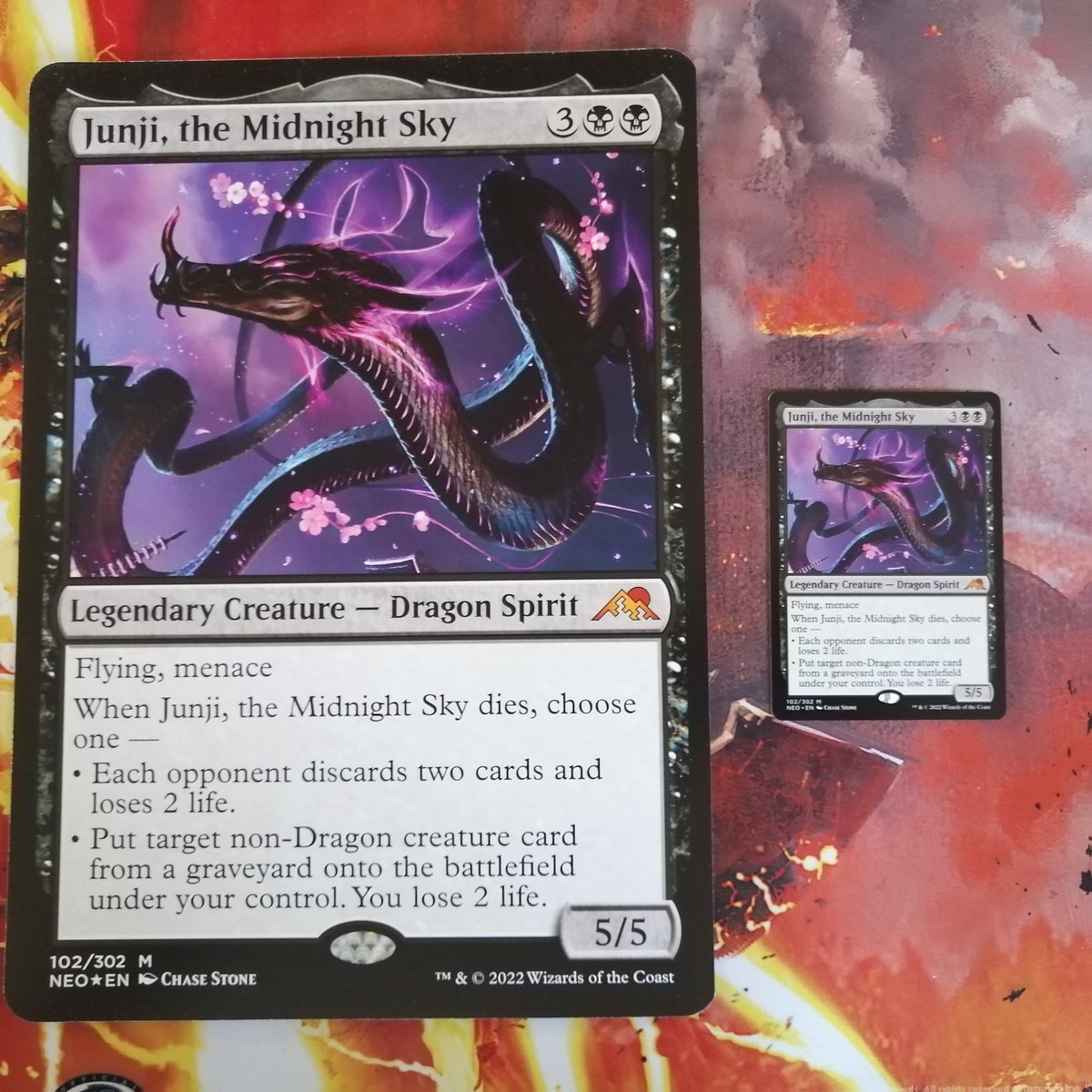 mtg_nicolas's tweet photo. Junji, the Midnight Sky - 3ππ - mythic
Type : Legendary Creature β Dragon Spirit
Set : Kamigawa: Neon Dynasty - NEO (102/287)
Illust by Chase Stone
#mtg #mtgcard #magicthegathering #magiccollection
#adayamtgcard #mtgdaily
@wizards_magic @Wizards_MagicEU @wizards_magicFR https://t.co/eYwN0km14Q