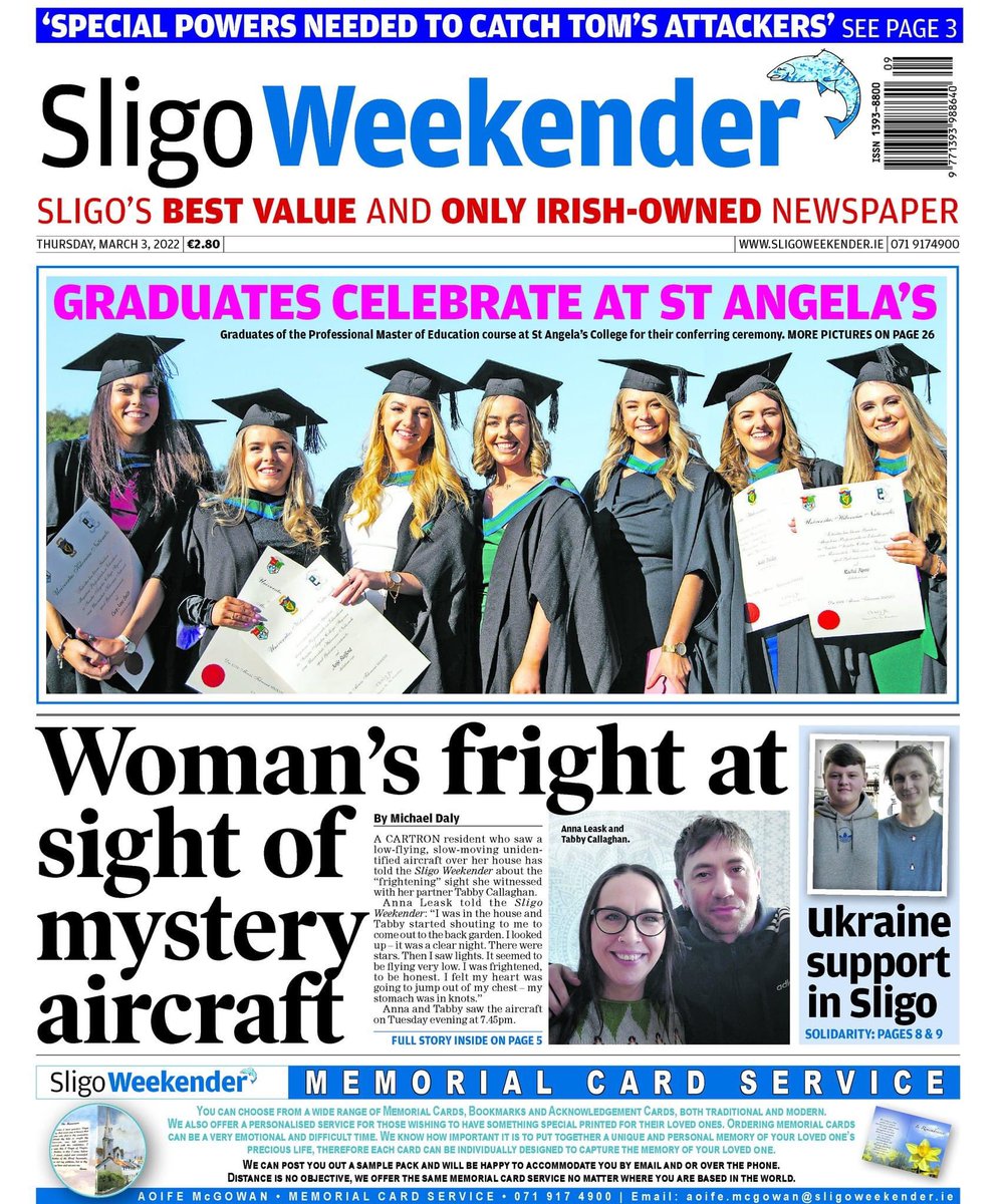 The Sligo Weekender is online and in shops now! Here's a look at this week's front page. SUPPORT YOUR LOCAL NEWSPAPER – PICK UP THE SLIGO WEEKENDER TODAY You can buy the Sligo Weekender online here: pressreader.com/ireland/sligo-…