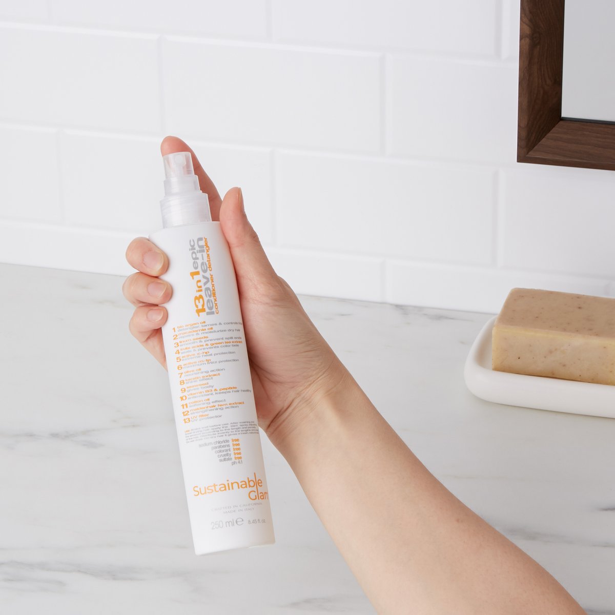 sustainableglam's tweet photo. 13in1 Epic Leave-in Conditioner Hair Detangler Spray with argan oil, macadamia oil, sea weed, olive oil, fruits &amp; green tea extract among others. Perfect for all hair types. In sustainable &amp; recyclable bottle made from ethically harvested sugarcane.#leaveinconditioner https://t.co/oUeVZd6QAQ