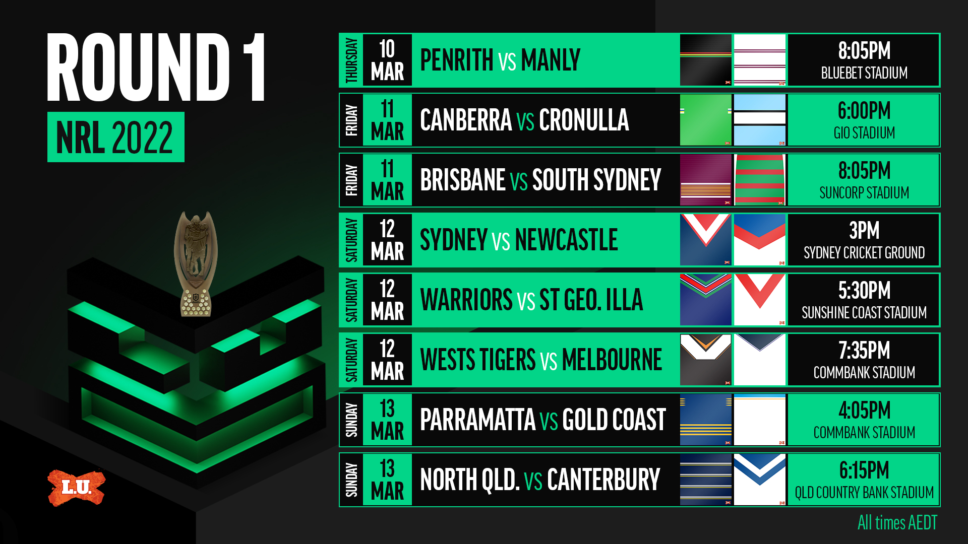 2022 NRL Draw announced