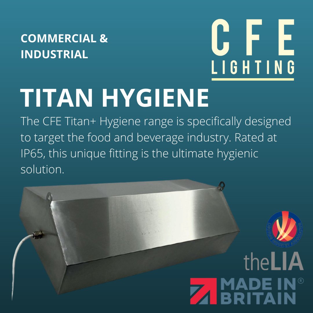 CFELighting_'s tweet photo. Our Titan Hygiene is designed to ensure safety measures are met within the food and beverage industry setting, and engineered using tier one components. For more information on features and pricing, visit  https://t.co/btjm2lEI1J. #Hygiene #foodandbeverage #LEDlighting https://t.co/DGDs32KxdS