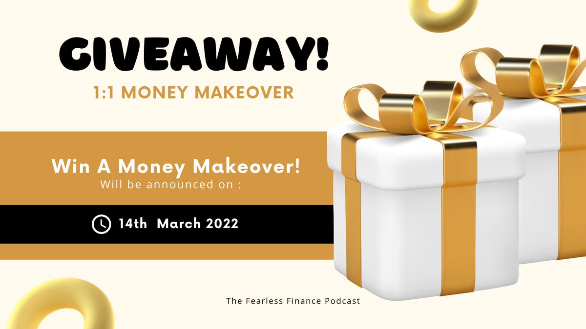 Spring clean your finances! Win a 1:1 Money Makeover. 1. Subscribe / Follow the Fearless Finance podcast,
2. Write a review on iTunes
3. Share the podcast on social media with hashtag #fearlessfinance