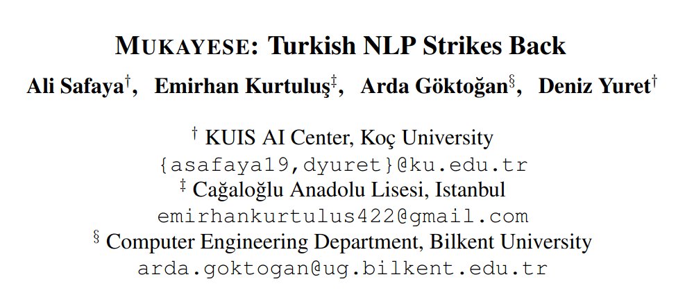 ali_safaya's tweet photo. 🚀Mukayese: Turkish NLP Strikes Back 🚀

Our paper on bringing the State-of-the-art to Turkish NLP will appear in the Findings of ACL 2022.

For now, the ArXiv preprint: https://t.co/qrGrcjN1PM 
1/n https://t.co/nhTW7GJweR