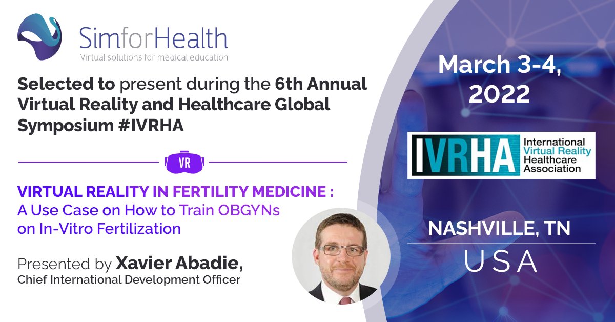 SimforHealth World (@simforhealthw) on Twitter photo 🗓️6th Annual Virtual Reality and Healthcare Global Symposium #IVRHA. Presented by <a href="/XavierAbadie/">Xavier Abadie</a>, Chief International Development Officer at <a href="/SimforHealth/">SimforHealth</a>
🗨️#VR in healthcare & fertility: how to train OBGYNs on IVF ?
📌simforhealth.fr/en/events/ivrh… 🗓️6th Annual Virtual Reality and Healthcare Global Symposium #IVRHA. Presented by <a href="/XavierAbadie/">Xavier Abadie</a>, Chief International Development Officer at <a href="/SimforHealth/">SimforHealth</a>
🗨️#VR in healthcare & fertility: how to train OBGYNs on IVF ?
📌simforhealth.fr/en/events/ivrh…
