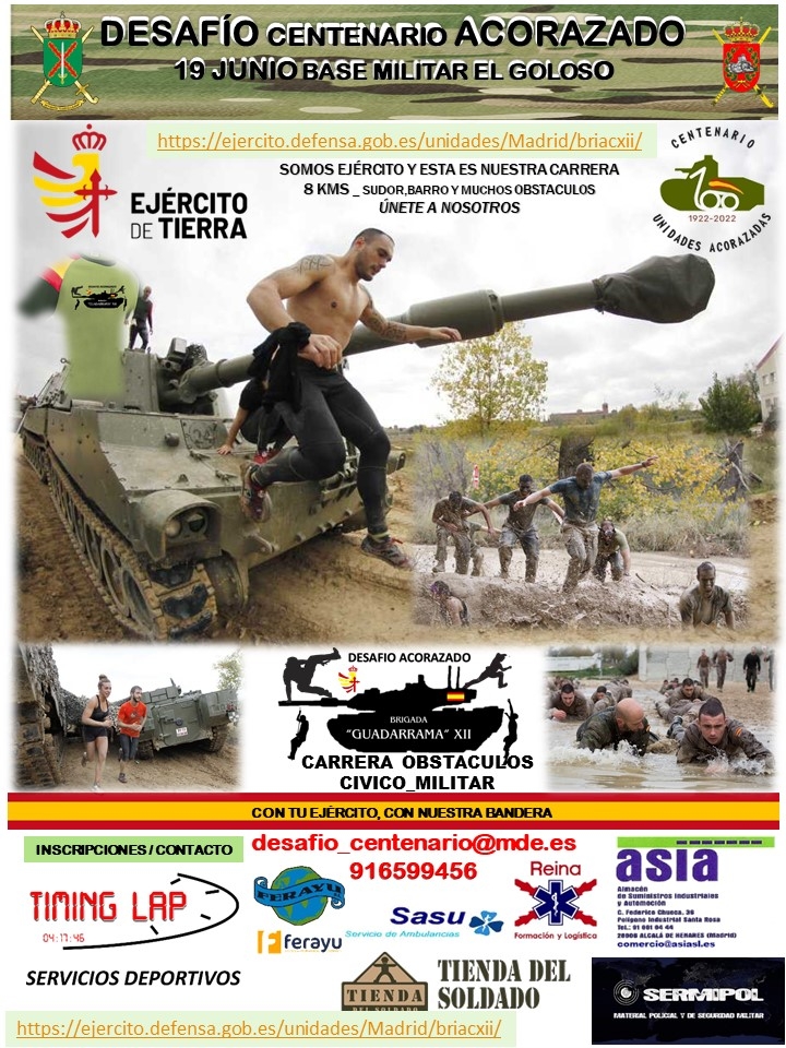 DefensaCom's tweet photo. Con motivo de la celebración del centenario de las Unidades Acorazadas, la Brigada Guadarrama XII #BRIAC organiza esta prueba cívico militar. https://t.co/wnOp2jLAyn https://t.co/JEh98kunma https://t.co/eSPjf43Laj
