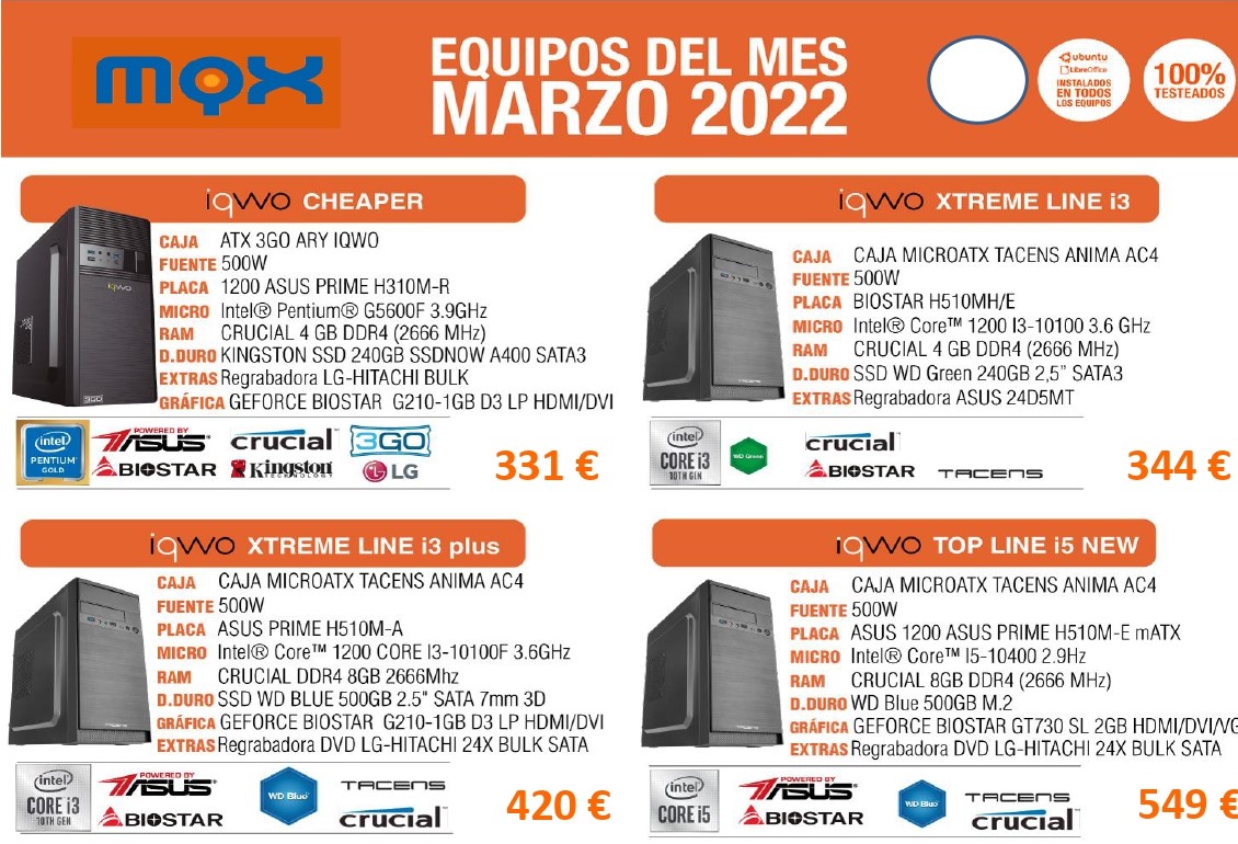 🔵 Equipos del mes!!!! 
🖥️🖥️ 

________________________________________________________
#equipos #Marzo #ofertas #iqwo #Intel #i3 #i5 #i7 #mqxi #informatica #garraf #vilanovailageltru #vng
