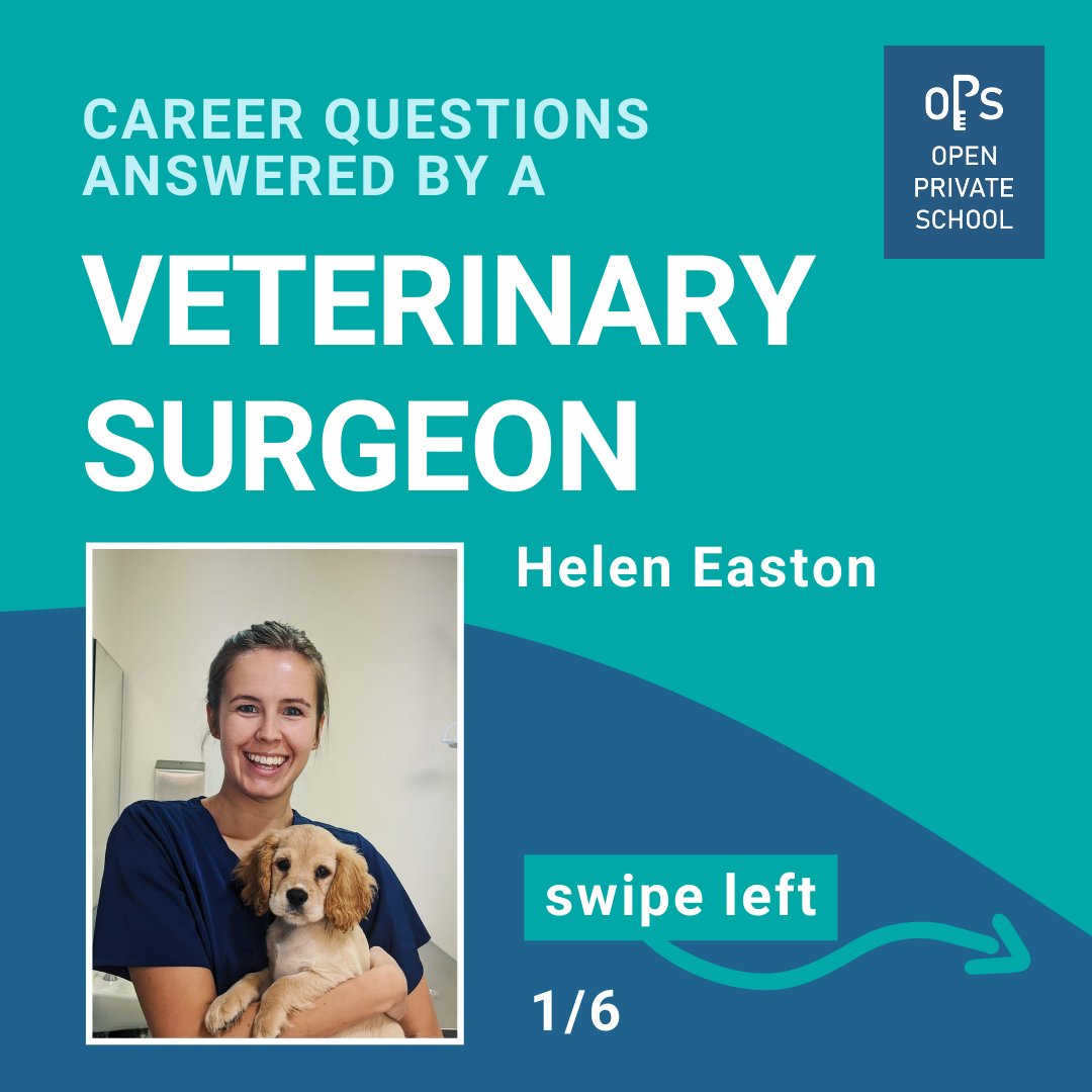 openprivatesch's tweet photo. In our first feature from our Careers series, Helen Easton answers all of your questions about being a veterinary surgeon, including:

What's the best and worst thing about your job? How did you get into your career? What's the work/life balance like - and more! https://t.co/77pvqAoYcf