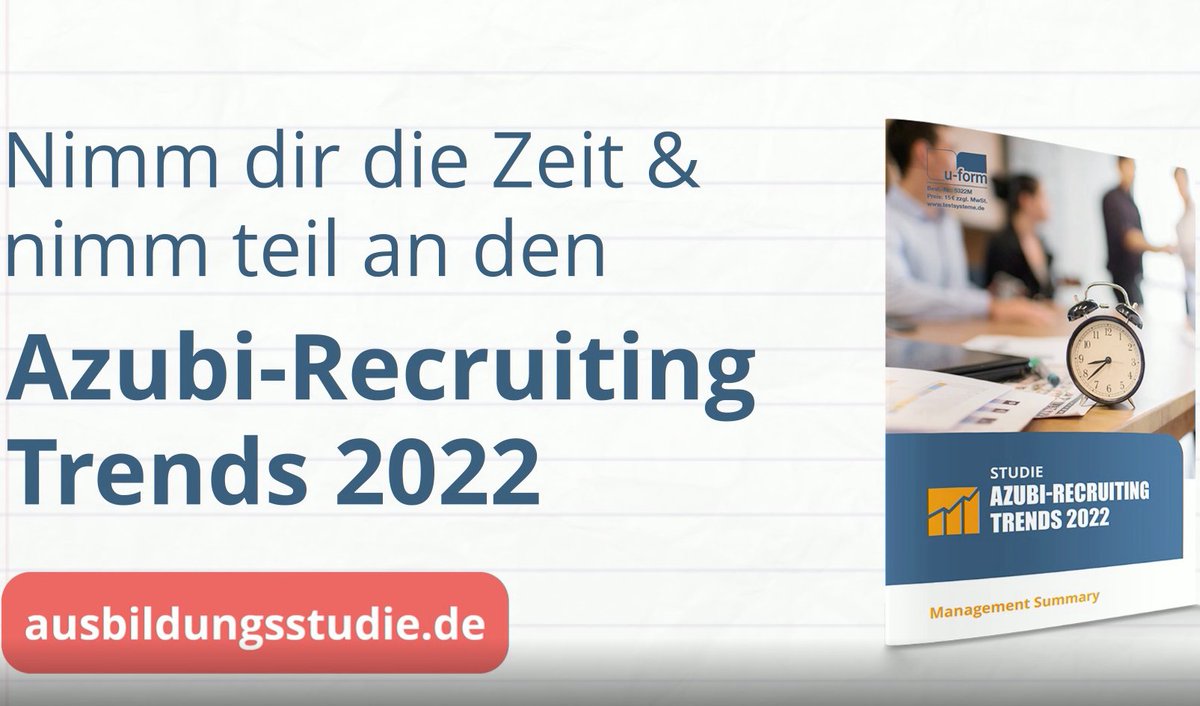 tripuls's tweet photo. Du bist Schüler, Bewerber, Azubi oder Ausbildungsverantwortlicher? Dann ist deine Meinung zum Thema Ausbildung gefragt!
https://t.co/uJCUiYUaac #azubi #recruiting #ausbilder #uform #ihk https://t.co/hYXnMD7XIq